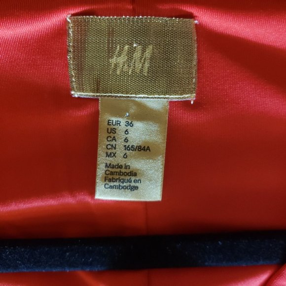 H&MDRESS SIZE 6 KNOT FRONT LONG SLEEVE RED ORANGE - Picture 4 of 10